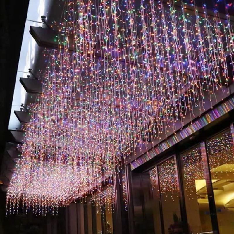Outdoor LED Waterfall Icicle Lights - Starry Sky, Colorful & Waterproof for Christmas Decoration