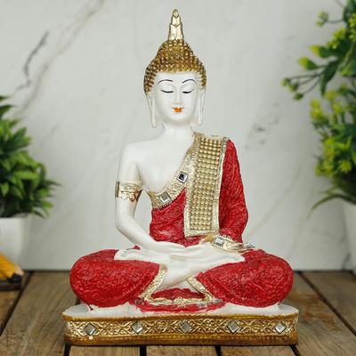 New 25 Centimetre Meditating Sitting Buddha Statue Showpiece Idol Home Decor Items for Living Room and Gifts