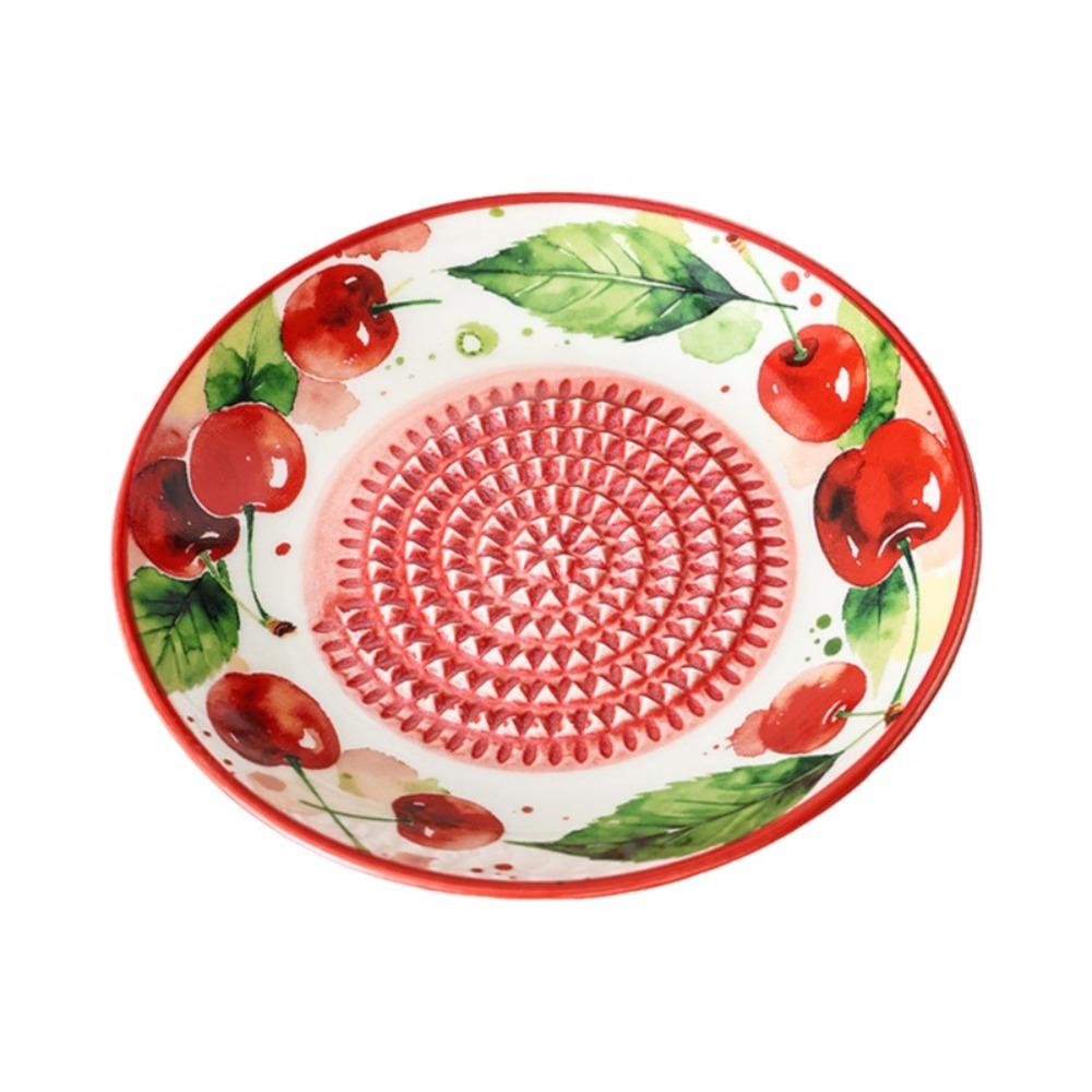 Round Plate Manual Garlic Masher Non-Slip Vegetable Grating Plate Ceramic Ginger Grater Kitchen