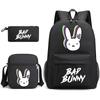 Large Capacity Schoolbag with Shoulder Strap; Student Three-piece Pencil Case Set