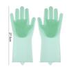 Silicone Gloves with Bristles Waterproof Splashproof Oil Proof Soft Elastic Kitchen Dishwashing Silicone Cleaning Gloves