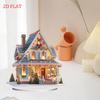 2D/Flat Xmas House DIY Diamond Painting Tabletop Ornaments Kit Table Top Diamond Painting Ornament Kits Desktop Diamond Art Kits