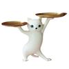 Ideamall Cat Accessory Holder, Stylish Interior Decor Figurine, Cute White Cat