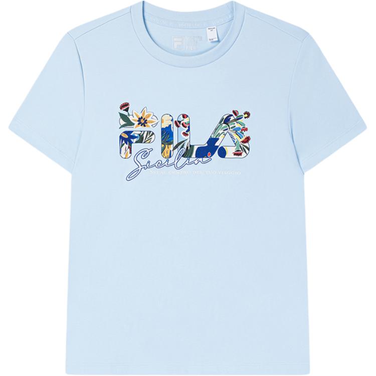 

New FILA Regular T Shirt Women s Glaze Grass Blue F11W528104F-LB 155/76A/XS