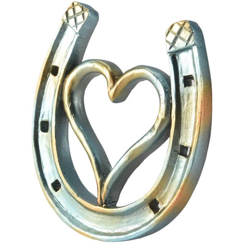 AEE2-Handmade Horseshoe, Cast Horseshoe Wall Decor, Good Lucky Horseshoe, Hand Cast Horseshoe With Love Wall Decor