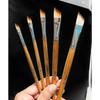 Angular Paint Brushes Set /Handmade Professional Artist Painting Brush Set for Acrylic, Watercolor, & Gouache Painting with Brush Holder