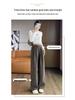 2026 Autumn/Winter Velvet High-Waisted Woolen Wide-Leg Floor-Length Pants for Women