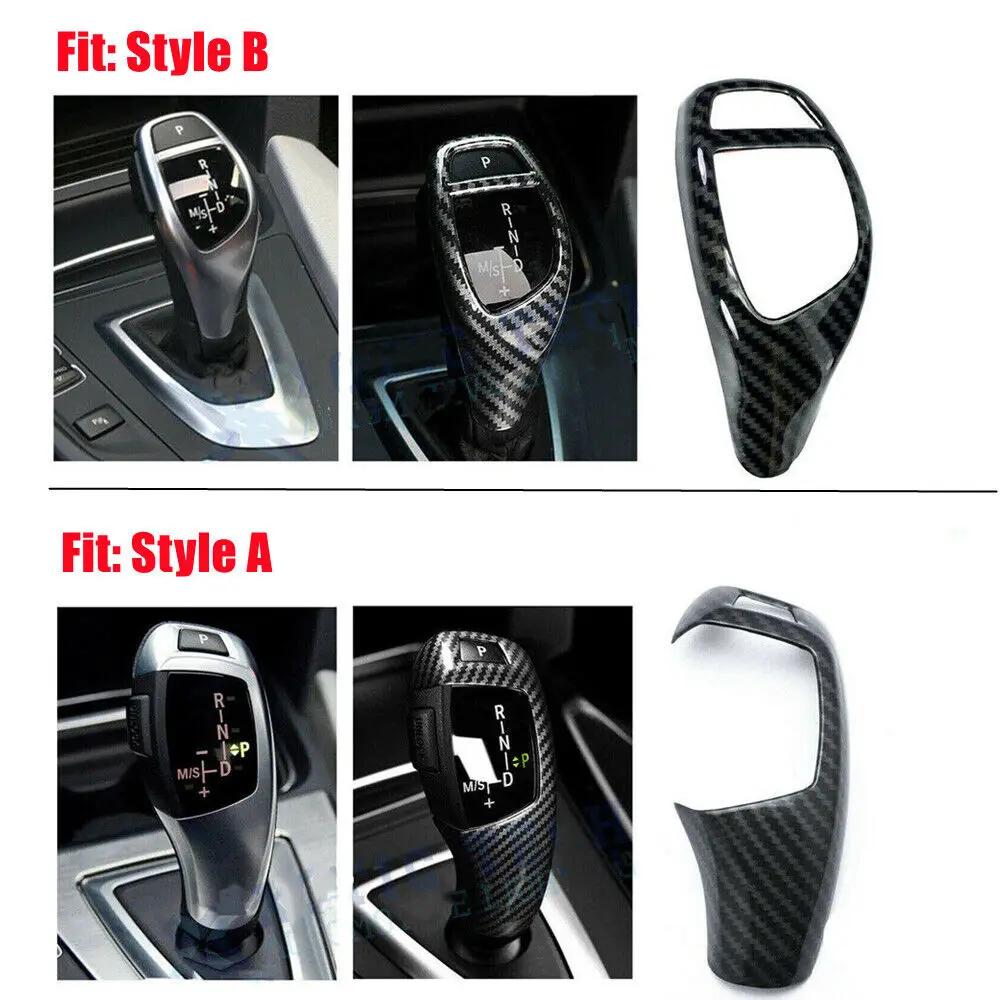For BMW 1 2 3 4 5 6 Series F10 F18 F20 F21 F22 F23 F30 F31 F32 F35 Carbon Fiber Style ABS Gear Shift Knob Panel Cover Trim Frame