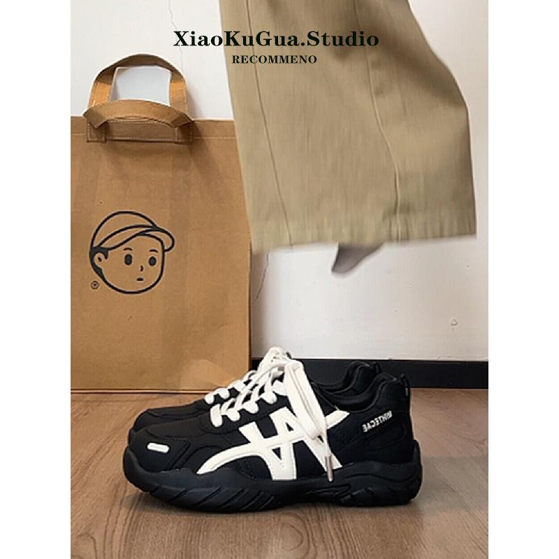 Spot version~ thick-soled German training shoes women's autumn soft-soled women's shoes genuine leather Forrest Gump dad shoes versatile casual sport