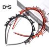 2Pcs Women Headband with Clips Double Layer Design Anti-slip Hairband Bang Braided Hair Hoop Hair Accessories
