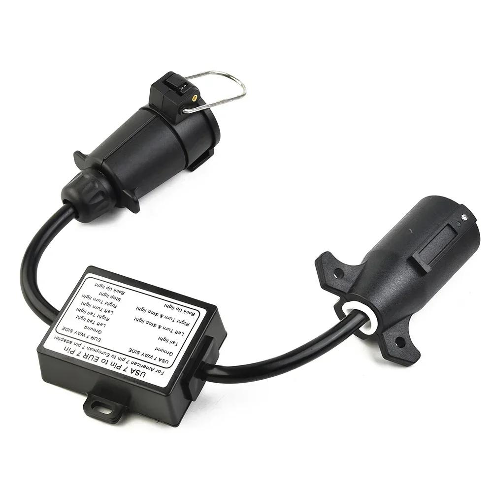 Cars Converter US 7-Way Plug To Eu 7-Pin US 7 Way To EU7/US4 To EU7 Round Connector Trailer Lights Converter Accessories