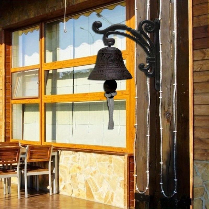 1 Pc Vintage Cast Iron Wall Bell Antique Rustic Hanging Bell for Farmhouse & Front Door Decor