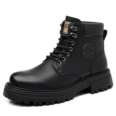 Fashion British Cow Leather Platform Boots for Men New Soft Sole Designer Luxury Shoes Men Fashion Casual Winter Yellow Ankle Boots Man