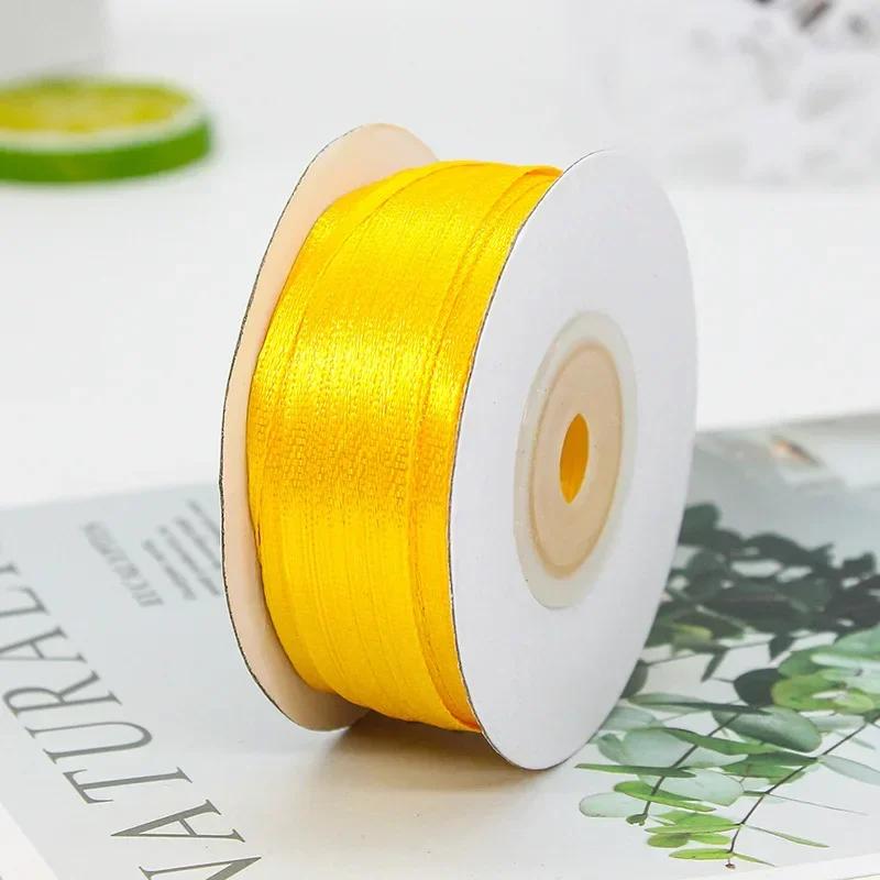 100yards 3MM Double Sided Satin Ribbon DIY Handmade Gift Wrapping Christmas Wedding Decorations Clothing Accessories Ribbons