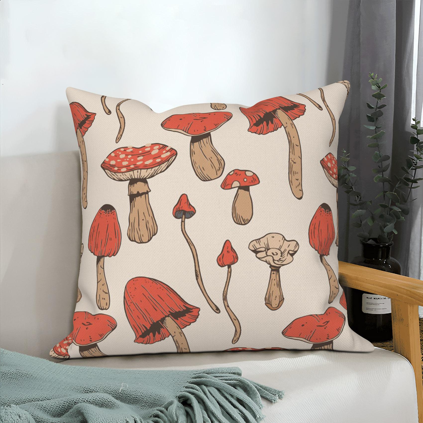 

Грибная подушка психоделический винтажный растительный цветочный диван декоративная подушка 45x45 см квадратная наволочка домашний декор 40x40cm