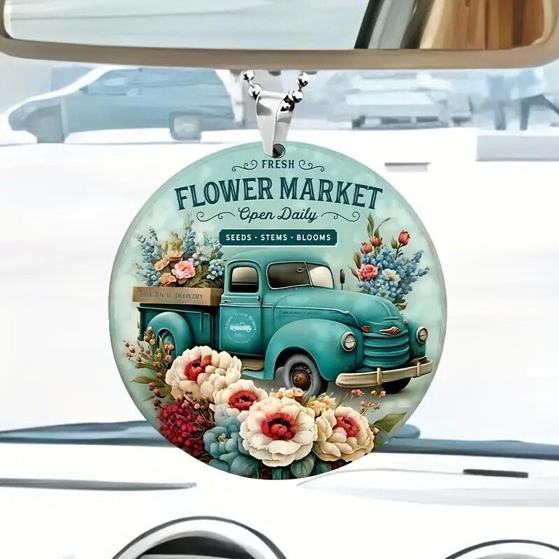 Car Acrylic Playful Floral Charm For Stylish And Fun Interior Decoration Solutions