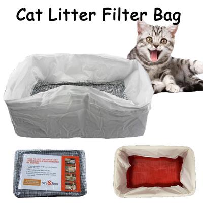 10pcs Cat Litter Filter Bag Reusable Et Cat Excrement Liner with Filter Net Portable Drawstring Litter Box Liner Pet Supplies