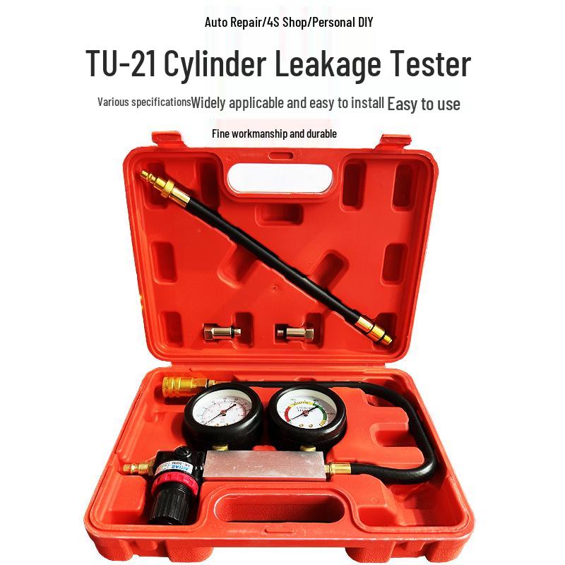 TU-21 Engine Cylinder Leak Tester - Automotive Diagnostic Pressure Gauge for Leak Detection