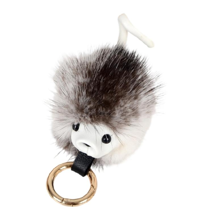 Elegant Animal Inspired Key Holder Lightweight Mink Hair Decors Hedgehog Car Decoration Charm For Everyday Use