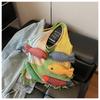 Summer Cotten Crochet Shoulder Bag Fish Tassels Beach Handbag Hollow Out Weave Bag  Shopping Bag