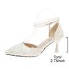 New Pointed Head Shallow Mouth Bow High Heels Women's Stiletto Celebrity Pearl Word Belt Fashion Single Shoes
