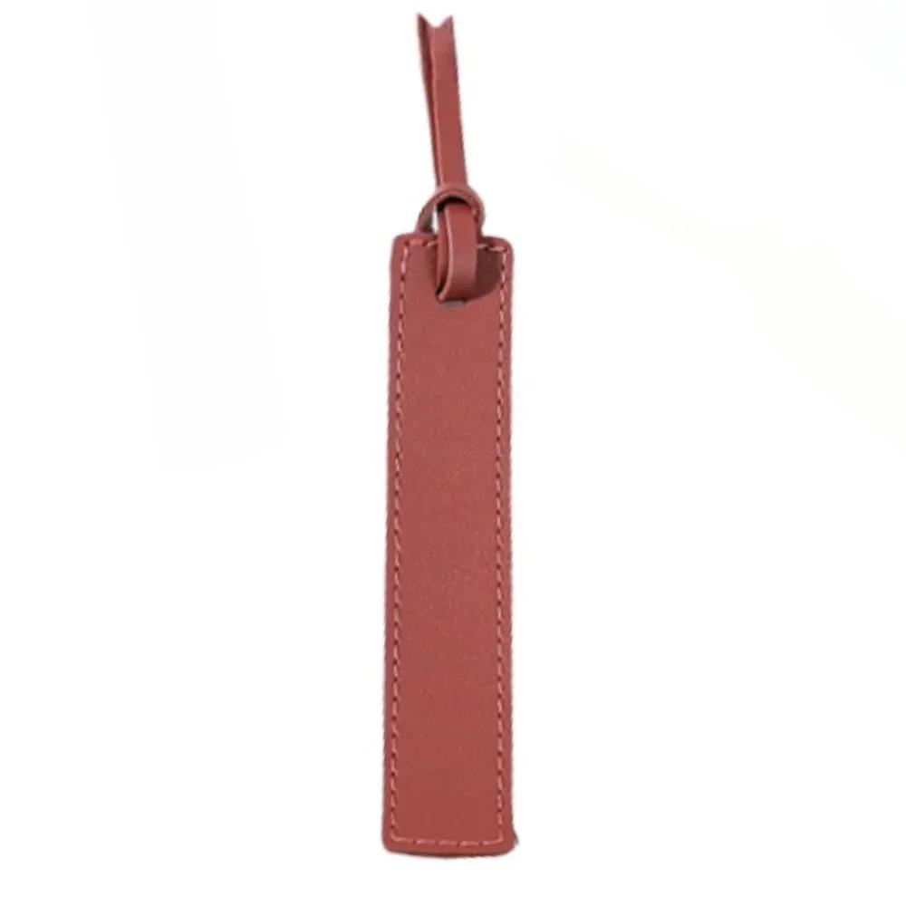 

Fashion Solid Color Leather Book Mark Tag Read Marks Reader Pager Bookmark Holder Office Stationery Supply Teacher Gift вина червоного кольору