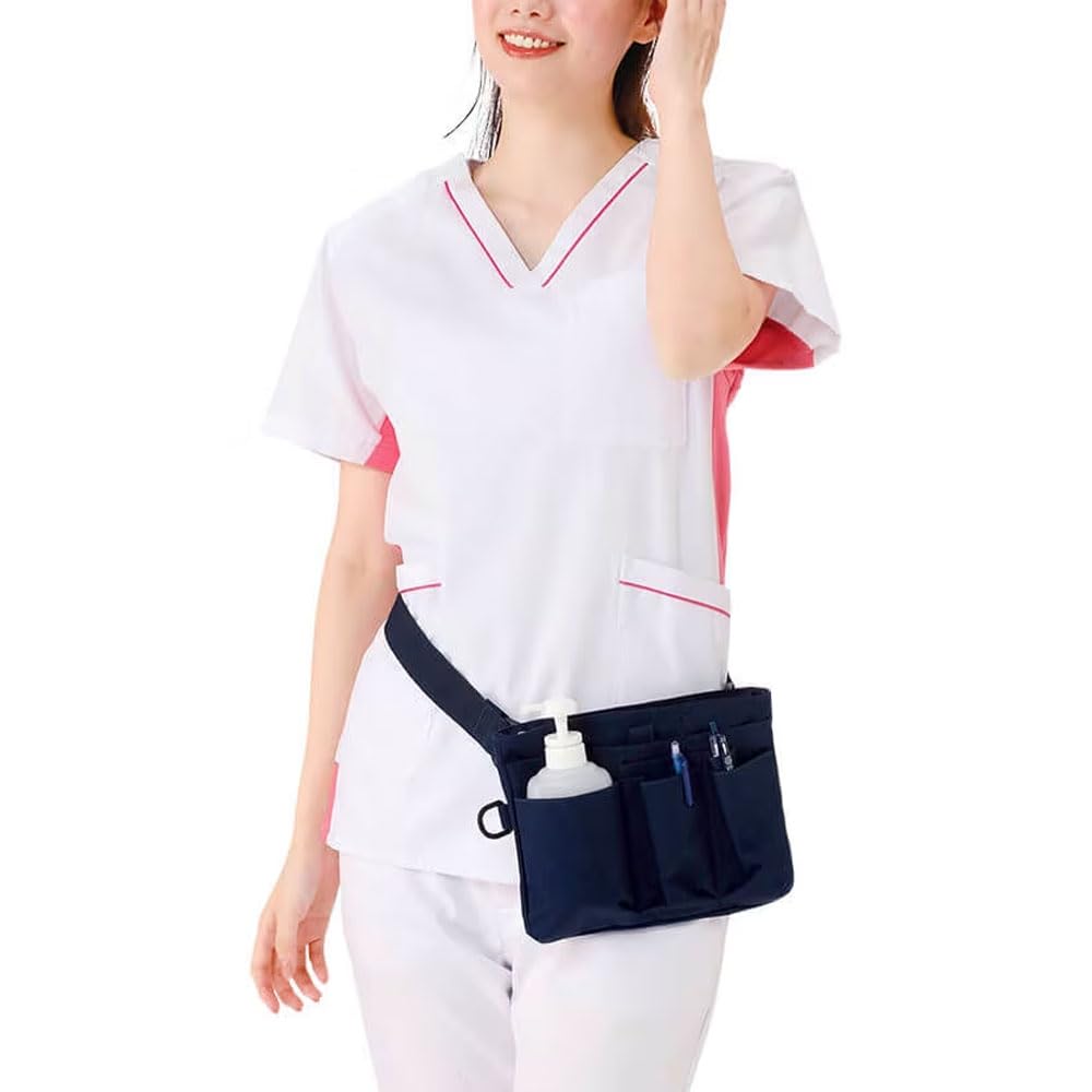 Nursery Top Zipper Lightweight Waist Nurse Supplies Pouch, Black, 1045338A,