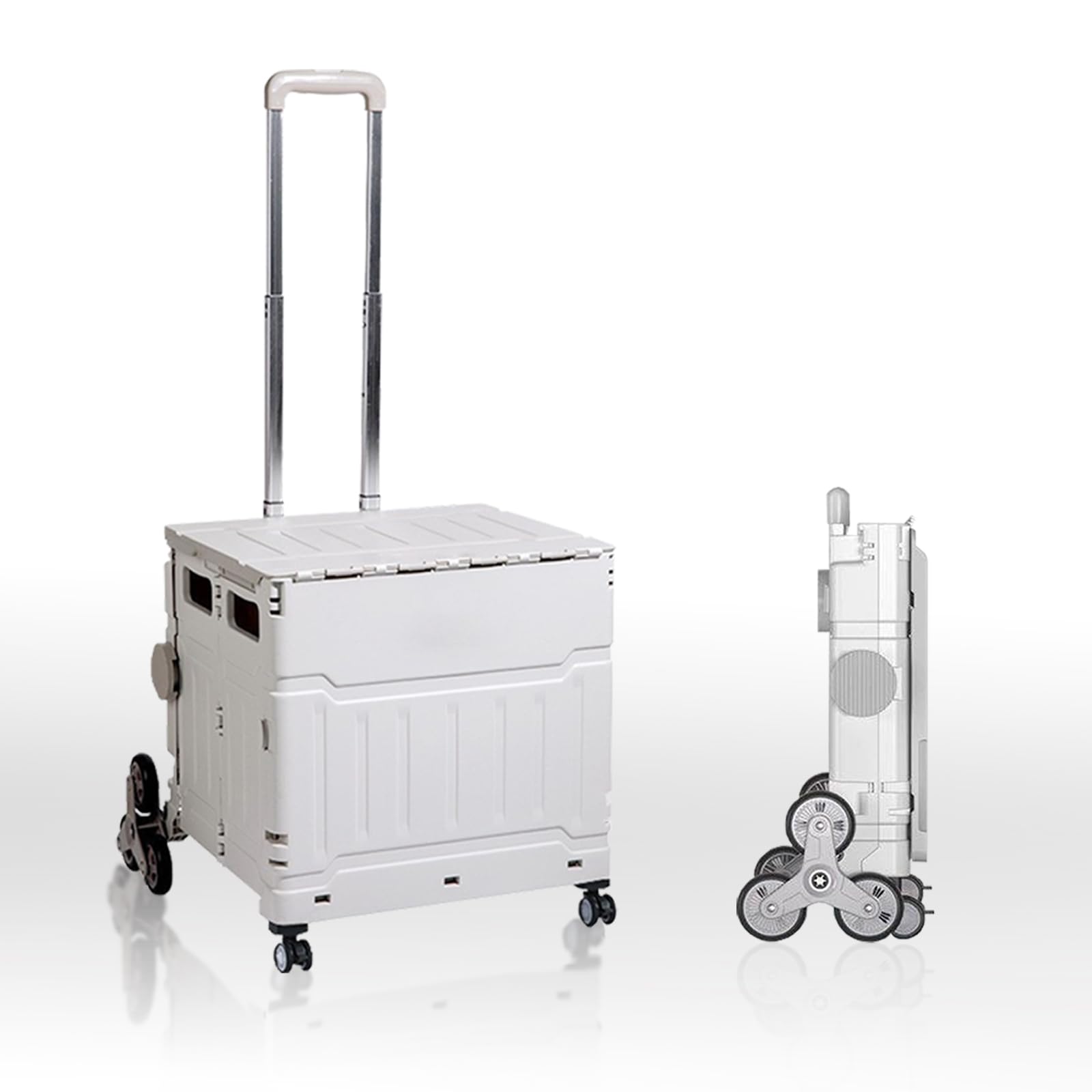 

EIING Покупки Складная Переноска Легкая Покупки Многофункциональная Открытый Кемпинг Грузоподъемность Регулируемая 8 Колес Поднимается по Лестнице Контейнер Переноска Большая