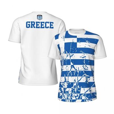 Summer 3D Printed Casual Quick Drying Breathable Greek Flag Men's Football T-shirt
