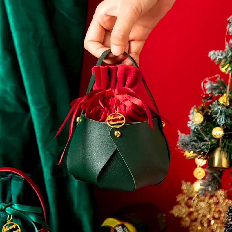 Creative Gift Basket Christmas Eve Apple Storage Bag Candy Handle Bag New Year Party Gift Pouch Christmas Decorations