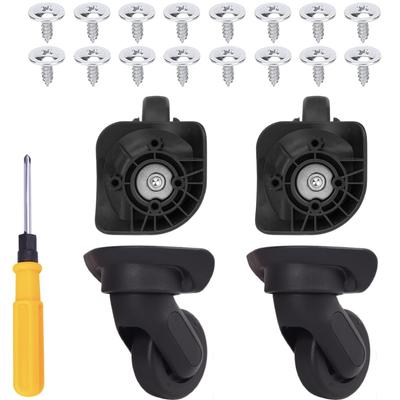 Ailunate Suitcase Caster Replacement Tire Kit, Carry-on Case Wheels, Rubber, Quiet, Repair Parts, Axle Replacement (W1667, Set of 4)