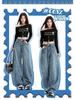New American Retro Wide-Leg Casual Pants with Pocket Design