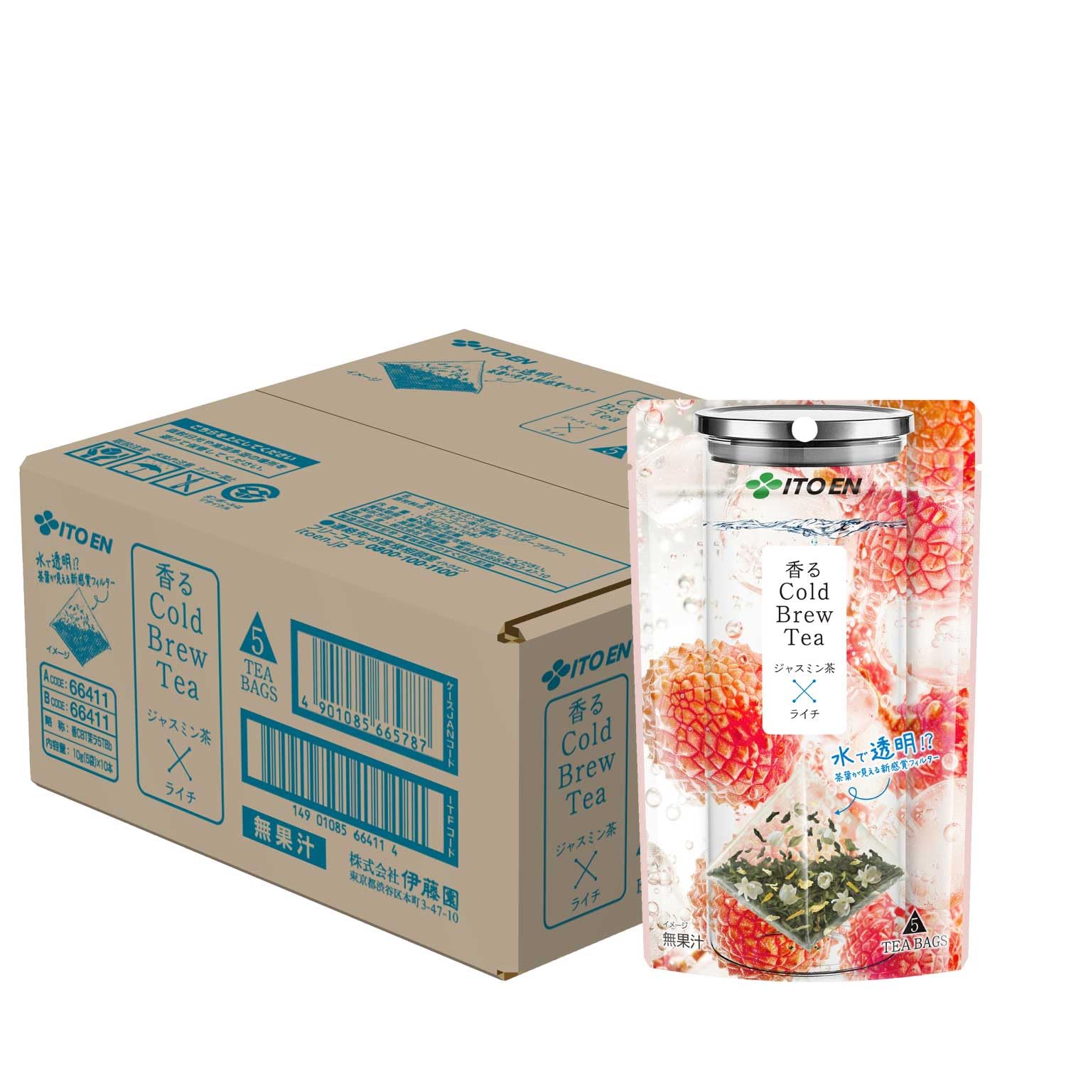 Ito En Fragrant Cold Brew Tea Jasmine Tea x Lychee x 5 bags x 10 packs 2.0g (Tea Bags)