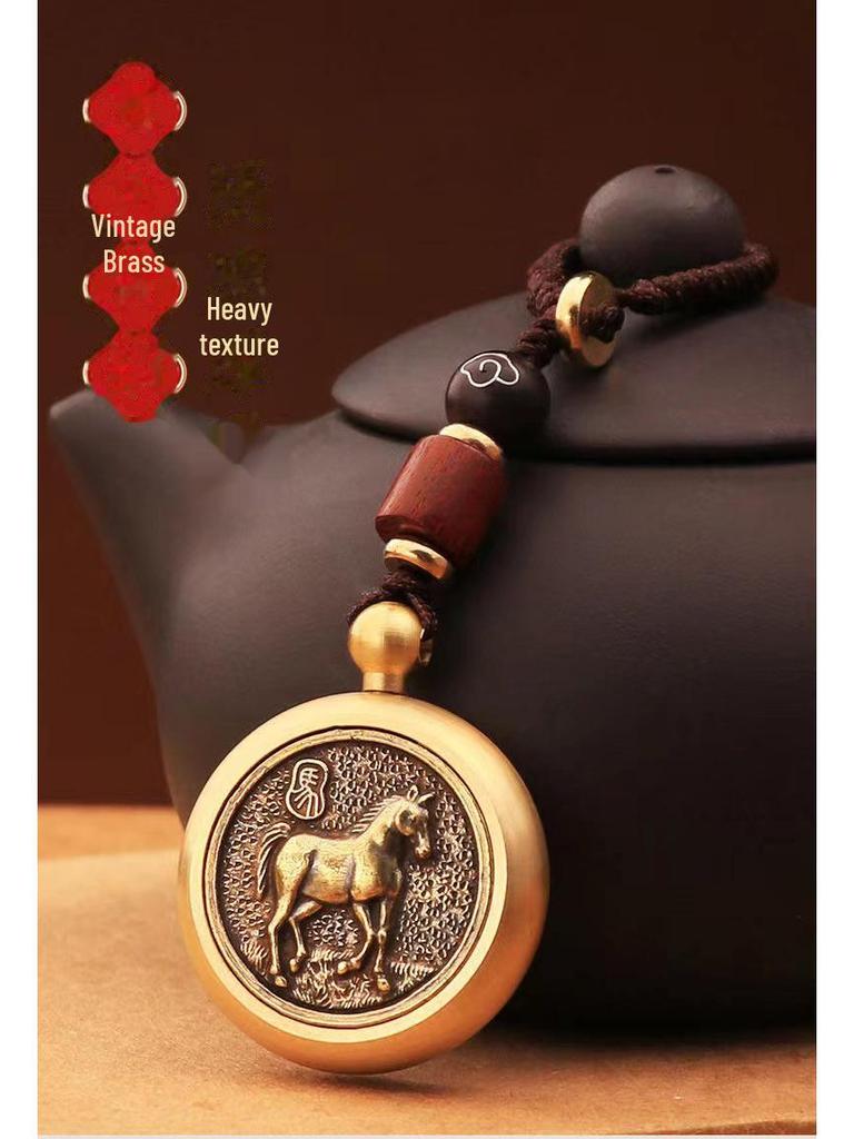 Zodiac Brass Car Keychain: Creative, Unisex Pendant Gift