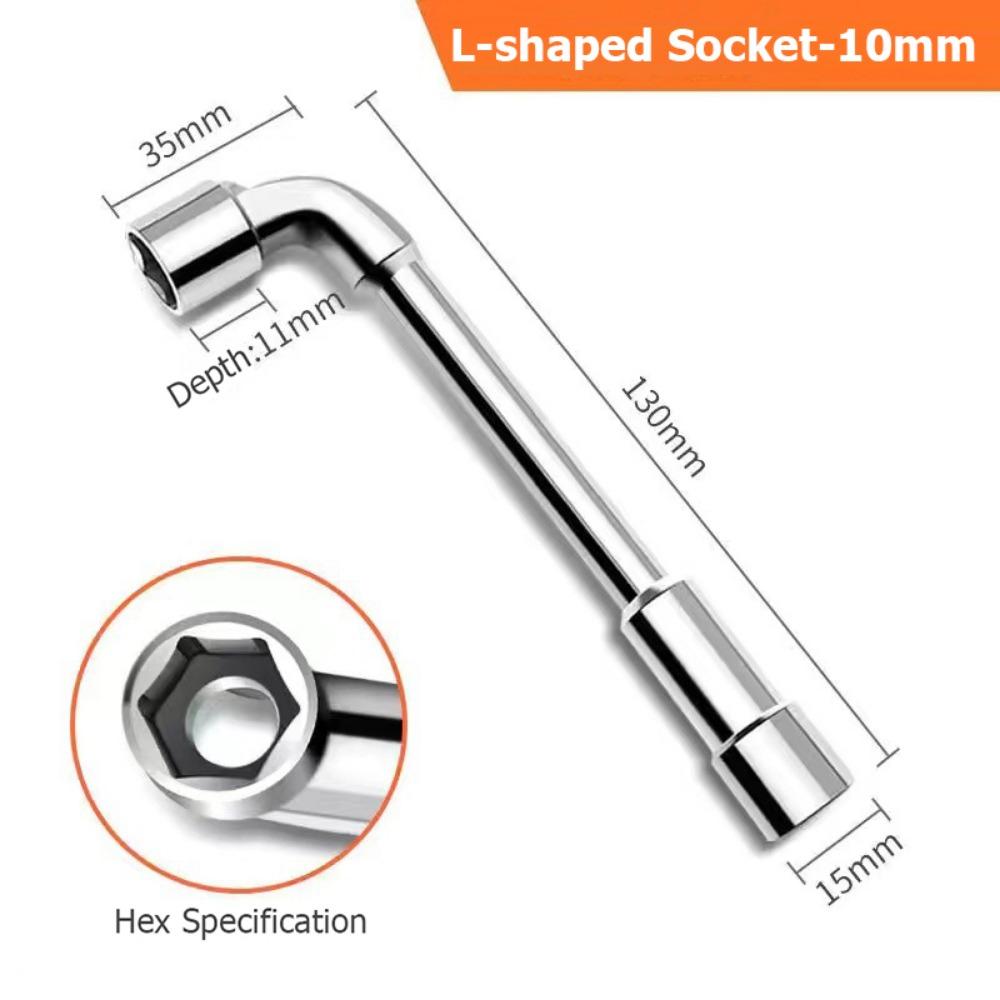 Chrome-vanadium Steel L-shaped Socket Wrench 6-19mm Hex Adapter Spanner Practical Hand Tool