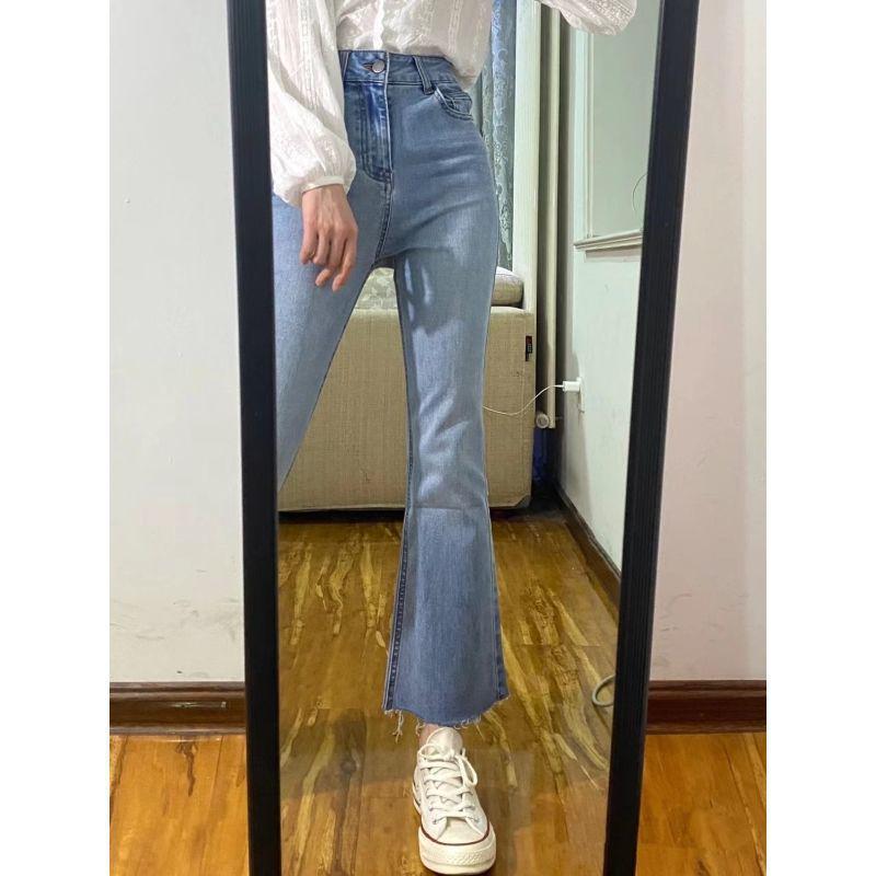 Women's Fashion High-Waisted Micro-Flare Jeans - Summer Thin, Elastic, and Versatile Design