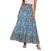 Women's Fashion Solid Color High Waist Folded A-line Trumpet Long Skirt Half Body Skirt