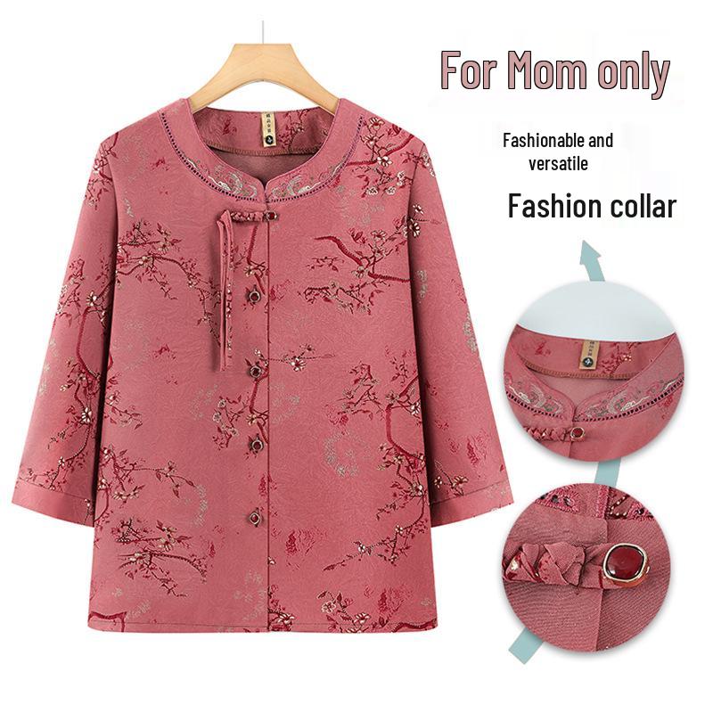 2026 Modern Cardigan Top for Middle-Aged and Elderly Women: New Chinese Style Fashion for Moms