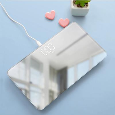Mini-Spiegelgesicht, tragbare Waage, digitale elektronische Körperfett-Badezimmerwaage, intelligente Bodenwaage, 180 kg Waage