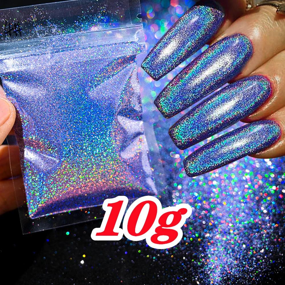 

Laser Holographic Rainbow Nail Glitter 0.2MM Sparkly Nails Glitter Powder DIY Nail Art Decoration