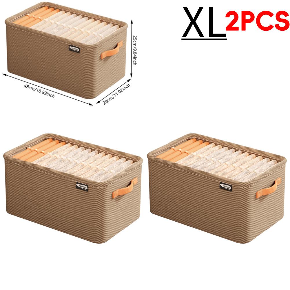 1-5PCS Clothes Storage Organizer Cabinet Drawer Organizer with Handle&Steel Frame Clothes Compartment Box for Home Wardrobe