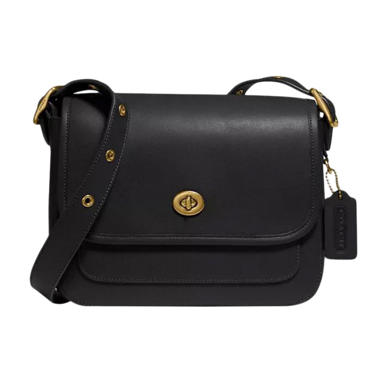 

New COACH Rambler Leather Shoulder Bag Small Size Women s Black 89127-B4BK 22.6*8.4*17.0CM