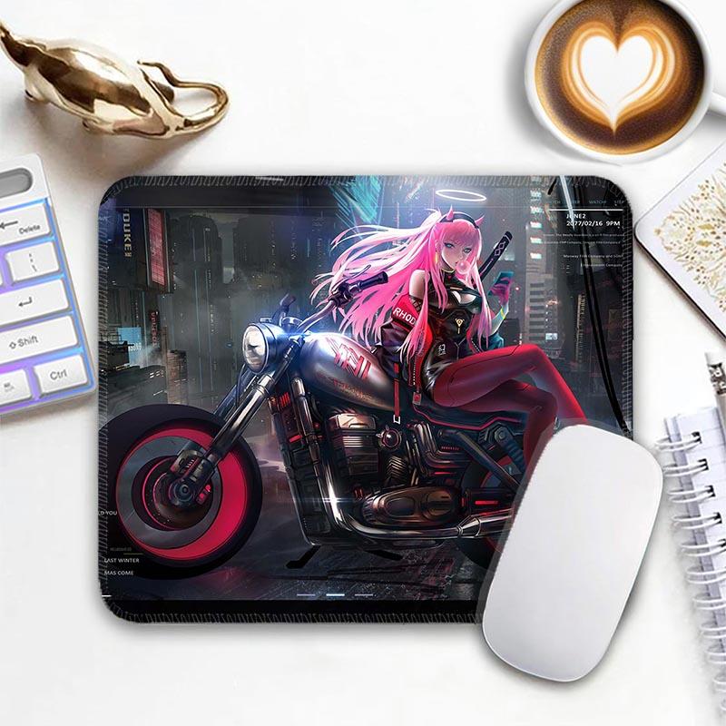 Anime Kawii Standard Mouse Pad D_DARLING in the F_FRANXX Zero Two Gamer Small Mousepad Travel Mouse Mat Non-Slip Mousemat