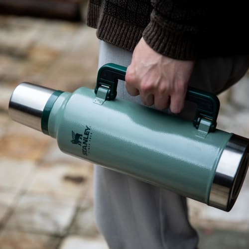 STANLEY Classic Vacuum Bottle, 1.9L, Green, Insulated, Hot & Cold, Stainless Steel, Recycled Stainless Steel, Perfect Gift, Dishwasher Safe (Official