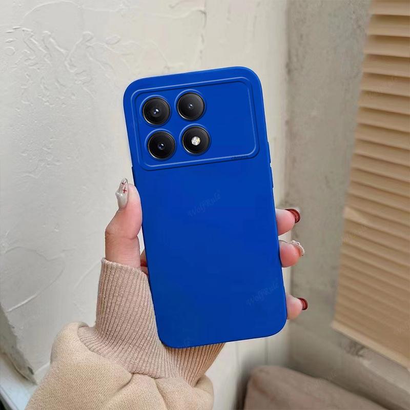 

Для Poco X6 Pro Чехол Чехол Xiaomi Poco X6 Pro Capas Ударопрочный TPU Мягкий Бампер Объектив Камера Защитный Цветной Fundas Poco X6 Pro For Poco X6 Pro темно-синий