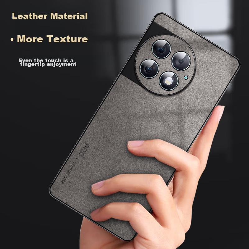 OnePlus Ace 2 Pro Phone Case, Ace 2 Pro Protective Cover, Shockproof Camera Full Protection Soft, Simple Luxury Outer Casen, Leather Cover In Black