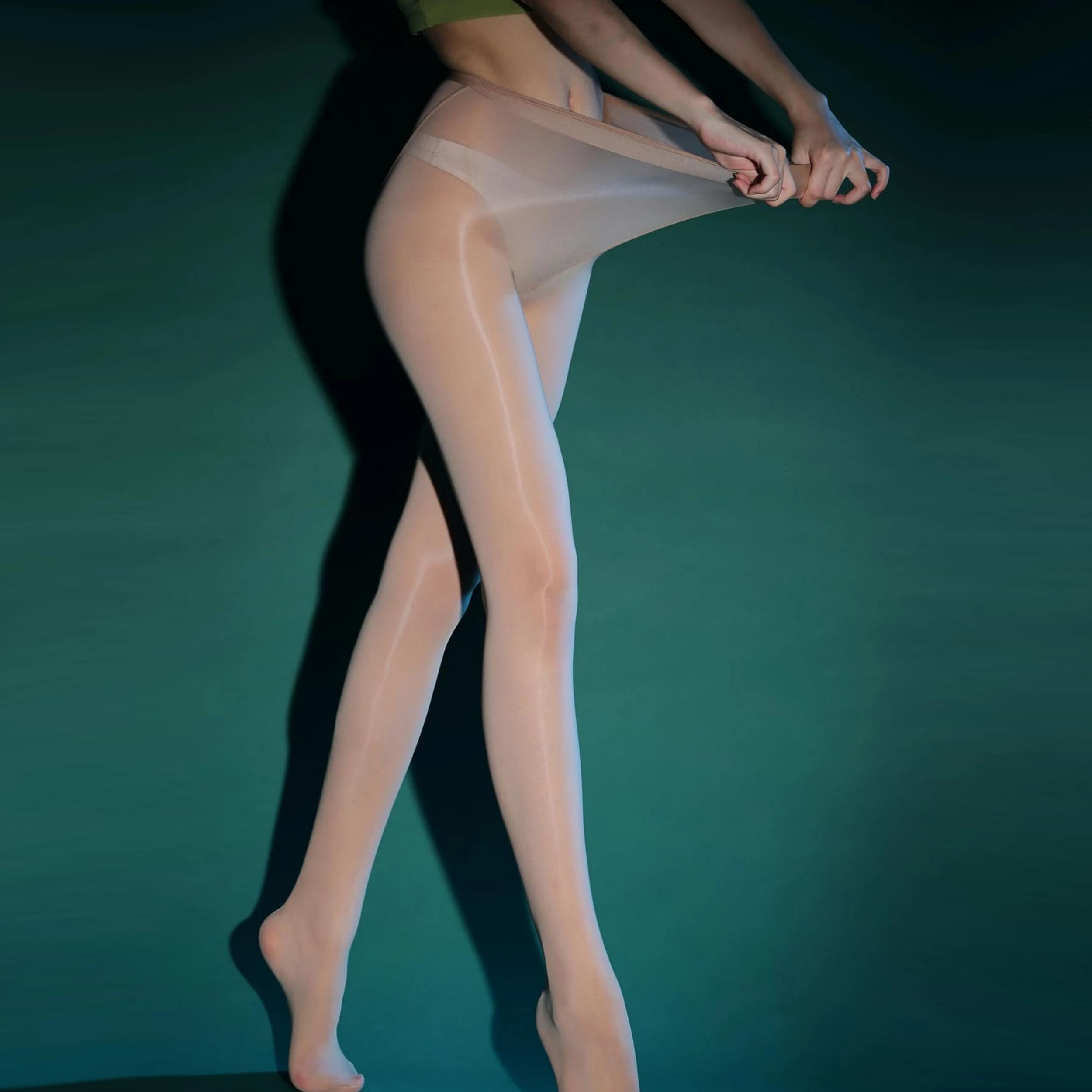 1 Piece Women S Shiny Pantyhose Thin Sexy High Waist Black Pantyhose Anti-Hook Silk-Smooth Shiny Pantyhose One Size