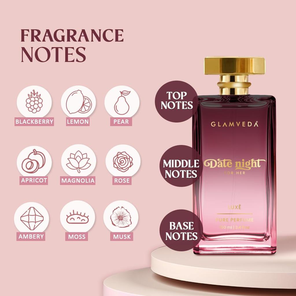 Glamveda Luxury Date Night Long Lasting | Perfume for Woman 100ml |