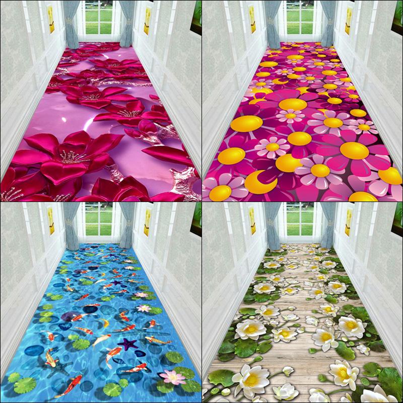 3D chodba Runner Dlouhé koberce do předsíně Dekorace obývacího pokoje Domácí uličky Podlahové rohože Moderní luxusní Dekorace předsíně Koberec
