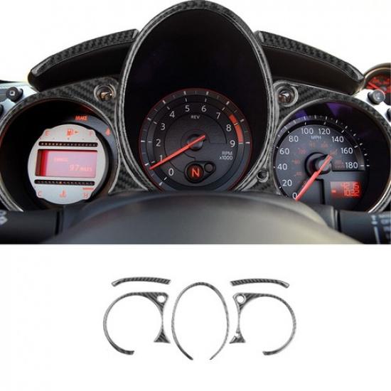 Carbon Fiber Dashboard trument Cluster Panel Cover For Nissan 370Z 2009-